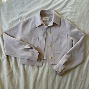 Aritzia Wilfred Cropped Shirt Jacket in Dusty Pink